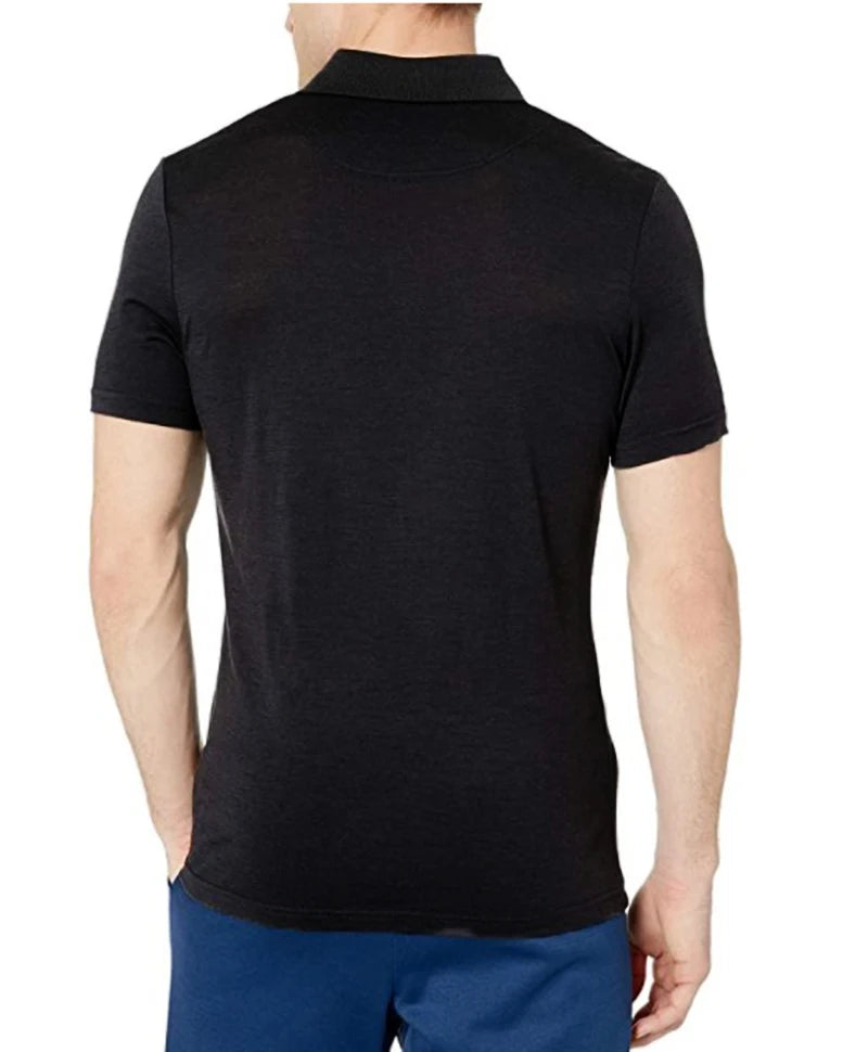 100% Merino Wool Polo T Shirt Men Merino Wool Short Sleeve Shirt for Men Lightweight Base Layer Anti-Odor Breathable USA Size