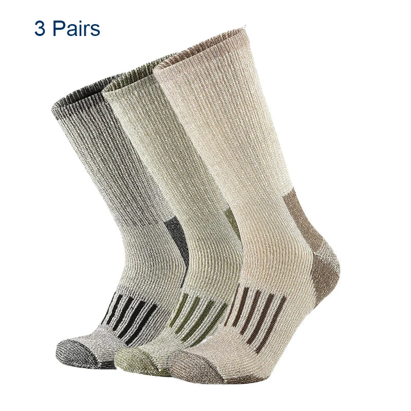 80% Merino Wool Socks Mens Winter Thicken Warm Hiking Cushion Crew Socks Merino Wool Sports Socks Moisture Wicking Euro Size