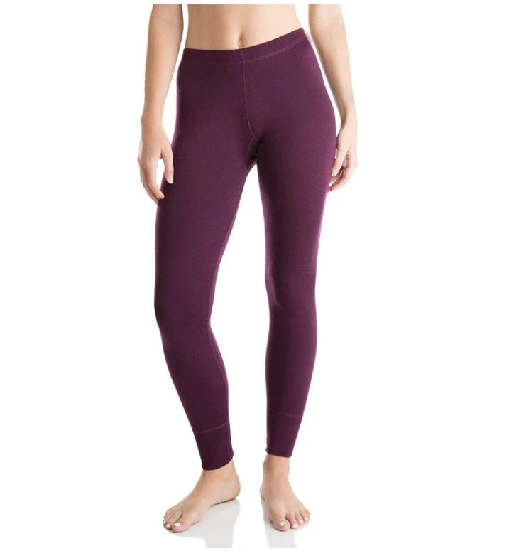 100% Merino Wool Base Layer Pants Womens 180G Lightweight Merino Wool Thermal Underwear Bottoms Women Wool Baselayer Leggings