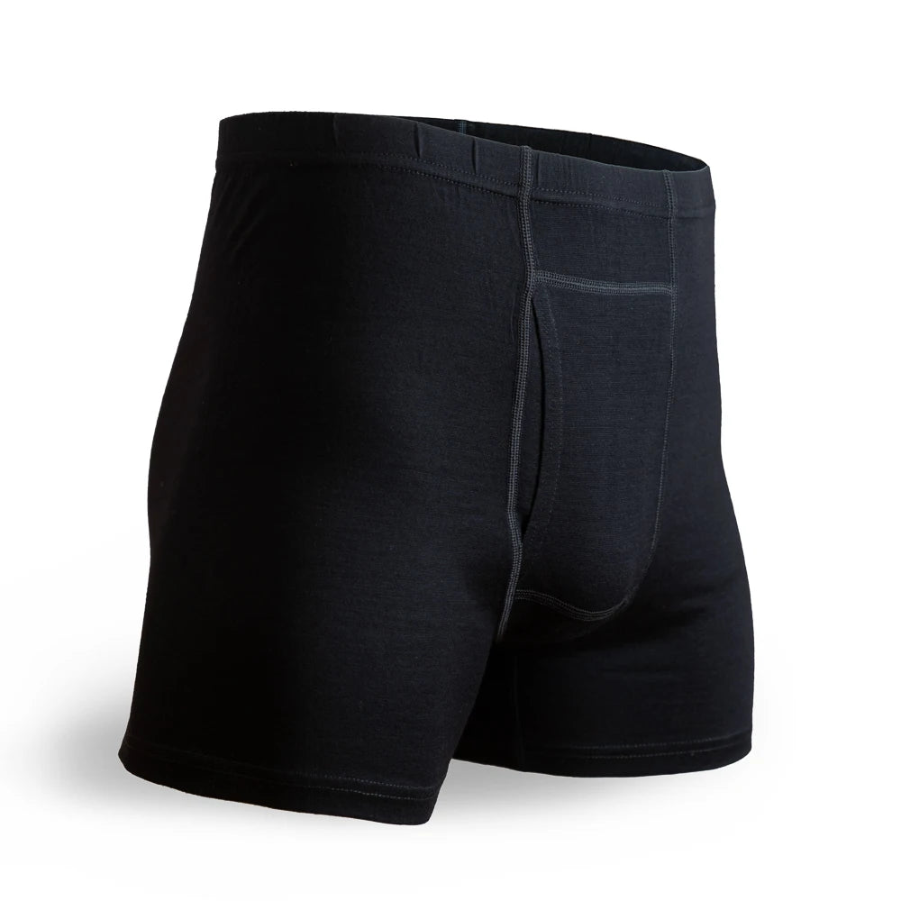 Men Merino Wool Long Drop Boxer Brief 100% Merino Wool Men Underwear Base Layer 240G Men Sports Underpants Fitness Breathable