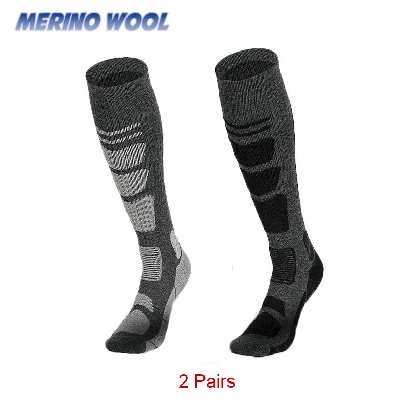Unisex Ski Socks Merino Wool Socks Warm Compression Long Sock For Men Women Knee High Winter Hiking Snowboarding Sports Socks
