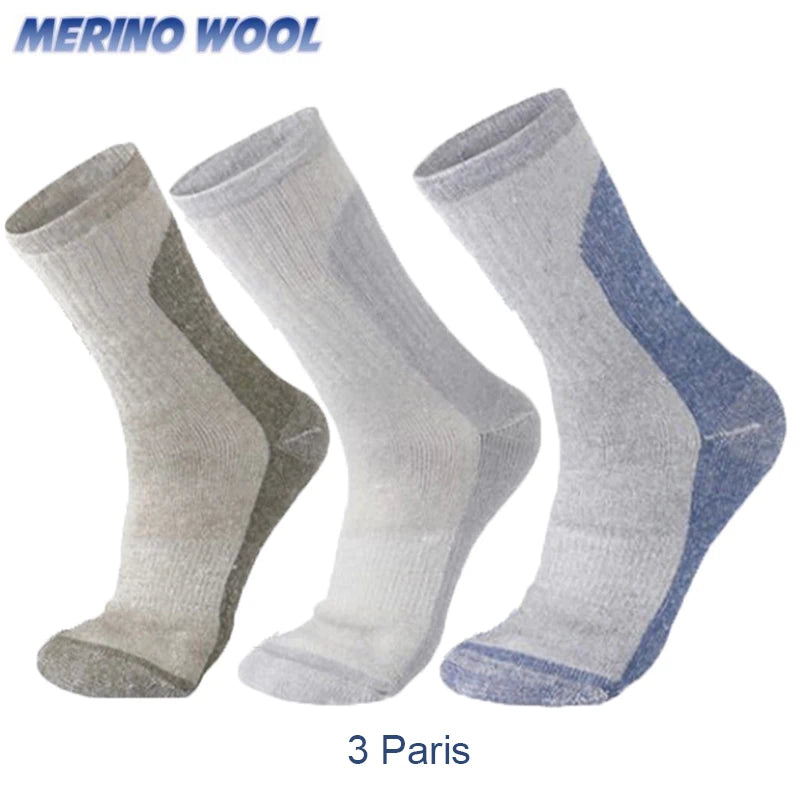 Merino Wool Socks for Men Women Warm Hiking Cushion Unisex Socks Merino Wool Socks Mountaineering Ski Sports Socks Size M-XL