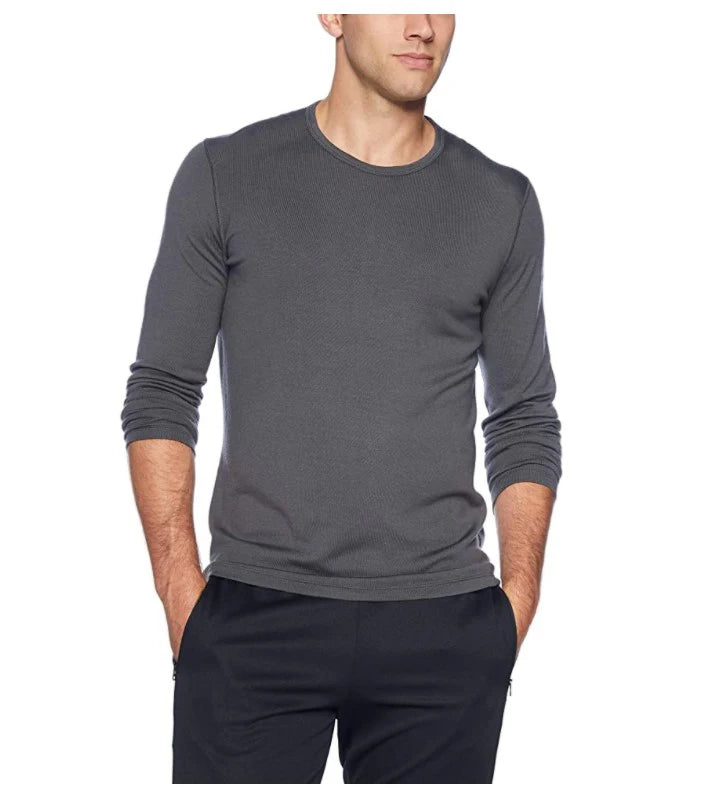 Mens Merino Wool T Shirt Thermal Base Layer Men 100% Merino Wool Midweight Shirt 240g Wicking Breathable Anti-Odor Euro Size