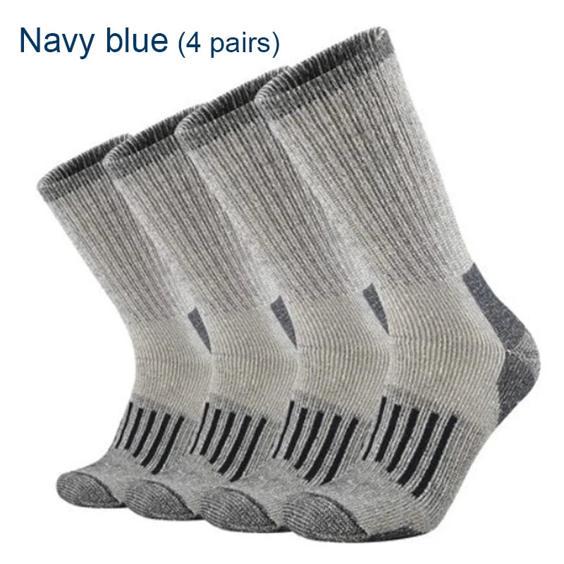 80% Merino Wool Socks Mens Winter Thicken Warm Hiking Cushion Crew Socks Merino Wool Sports Socks Moisture Wicking Euro Size