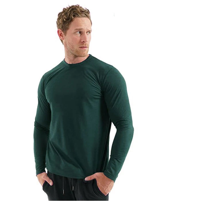 100% Merino Wool Thermal Underwear Men Merino Wool Base Layer Shirt 240G Winter Warm Wicking Breathable Anti-Odor USA Size