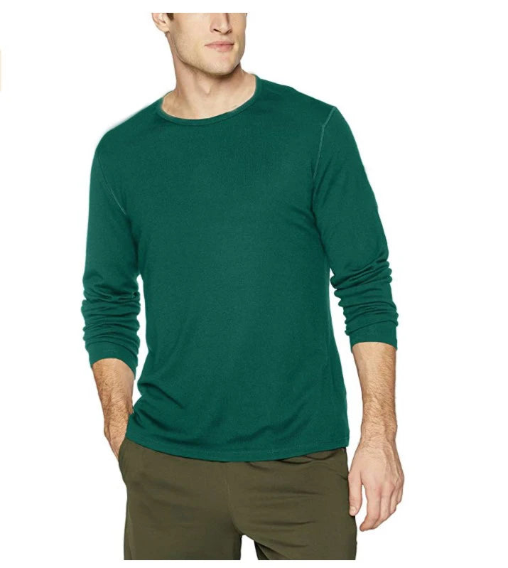 Mens Merino Wool T Shirt Thermal Base Layer Men 100% Merino Wool Midweight Shirt 240g Wicking Breathable Anti-Odor Euro Size
