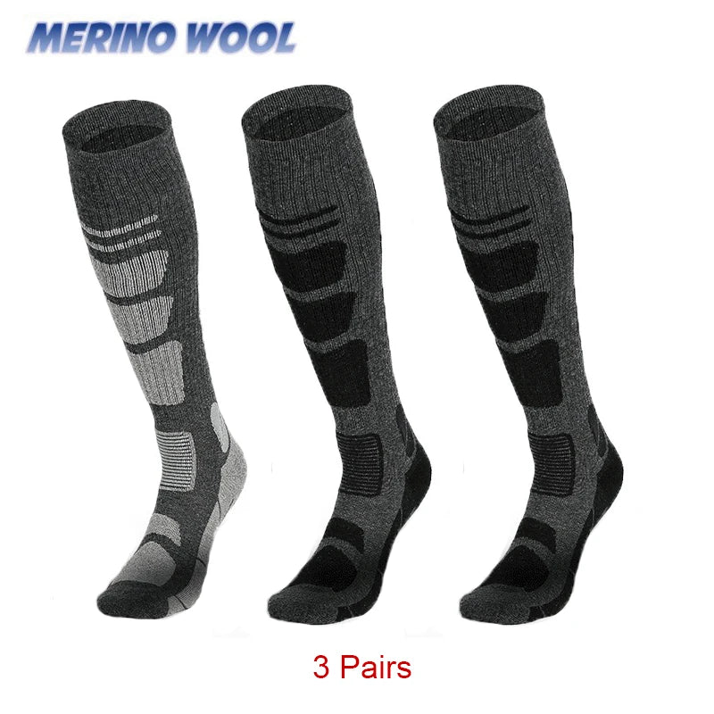 Unisex Ski Socks Merino Wool Socks Warm Compression Long Sock For Men Women Knee High Winter Hiking Snowboarding Sports Socks