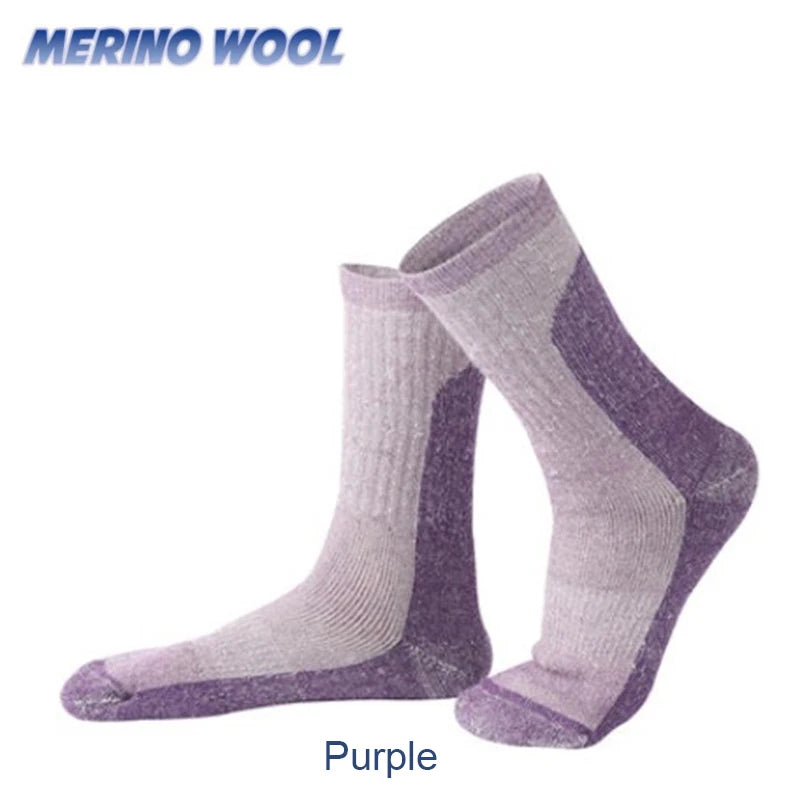 Merino Wool Socks for Men Women Warm Hiking Cushion Unisex Socks Merino Wool Socks Mountaineering Ski Sports Socks Size M-XL