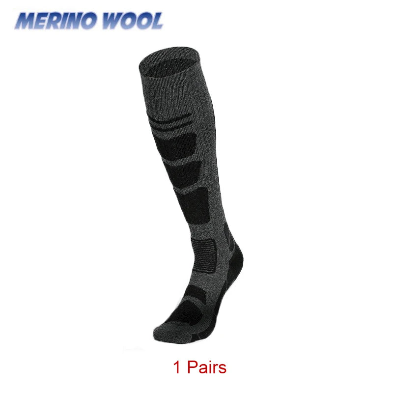 Unisex Ski Socks Merino Wool Socks Warm Compression Long Sock For Men Women Knee High Winter Hiking Snowboarding Sports Socks