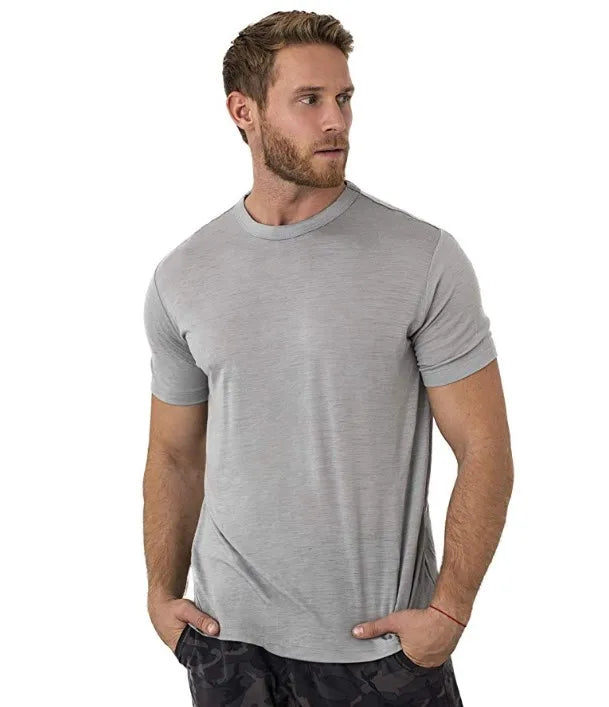 Men's Merino Wool T Shirt Base Layer Wool Tee Men 100% Merino Wool Shirt Top 200G Wicking Breathable Quick Anti-Odor Size S-XXL