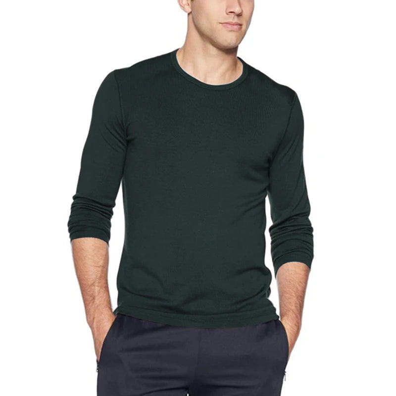 Mens Merino Wool T Shirt Thermal Base Layer Men 100% Merino Wool Midweight Shirt 240g Wicking Breathable Anti-Odor Euro Size