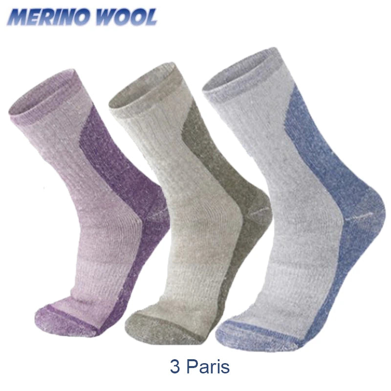 Merino Wool Socks for Men Women Warm Hiking Cushion Unisex Socks Merino Wool Socks Mountaineering Ski Sports Socks Size M-XL