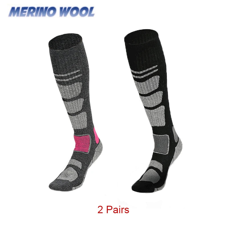 Unisex Ski Socks Merino Wool Socks Warm Compression Long Sock For Men Women Knee High Winter Hiking Snowboarding Sports Socks