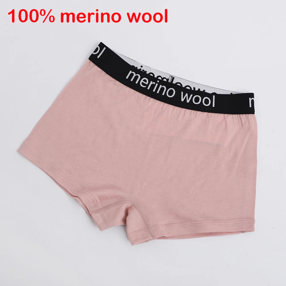 100% Merino Wool Boxer Briefs for Women Wool Underwear Boy Shorts Everyday Weight Breathable Anti-Odor Yoga Fitness Sweatpants