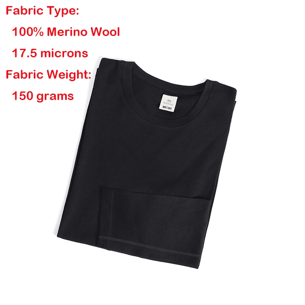 Women's 100% Merino Wool Base Layer Tops Womens Merino Wool Thermal Underwear Long Sleeve Shirts Hiking Wicking Anti-Odor