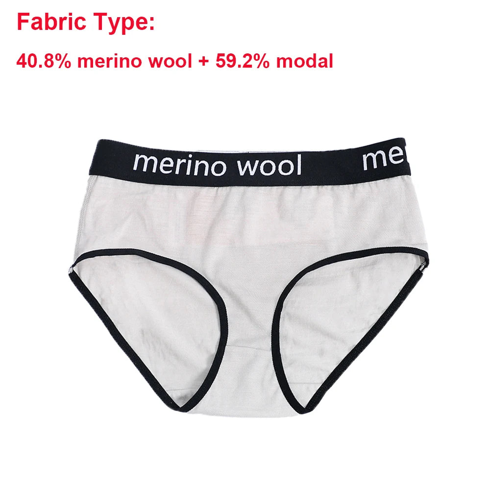 Women's Merino Wool Underwear Bikini Brief 100% Merino Wool Ultralight 180G Sports Panties Soft Wicking Breathable Anti-Odor