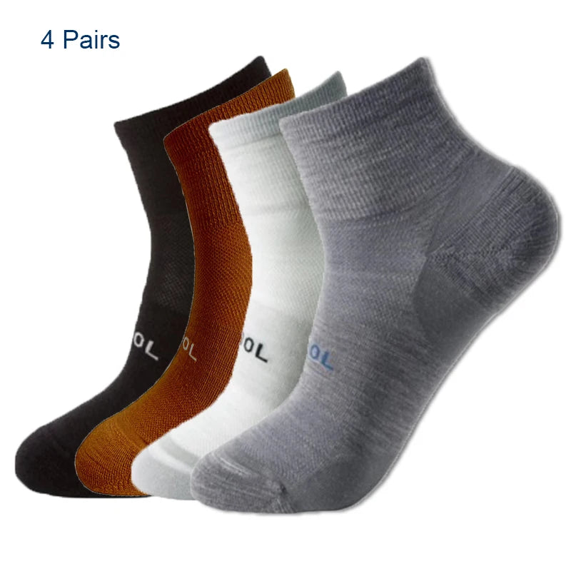 75% Merino Wool Socks for Men Women Merino Wool Blend Thin Running Socks Anti-blister Cushion Hiking Socks Cycling Tennis Socks