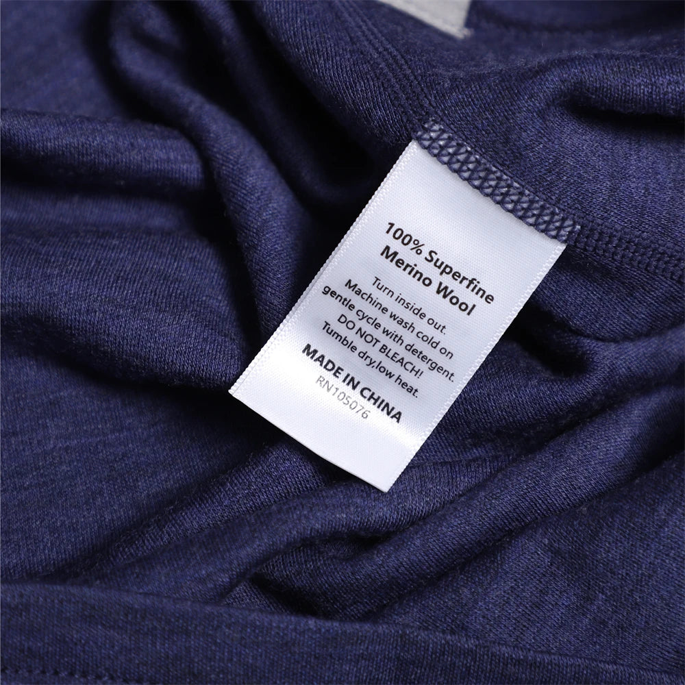 100% Merino Wool Base Layer Mens Merino Wool Shirts for Men Thermal Underwear Long Sleeve T-Shirt for Hiking Hunting 250G