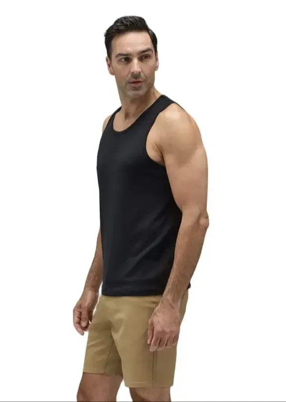 Men's 100% Merino Wool Tank Top Ultralight Merino Wool Base Layer Tank Tops Men Sleeveless Shirt Wicking Breathable Anti-Odor