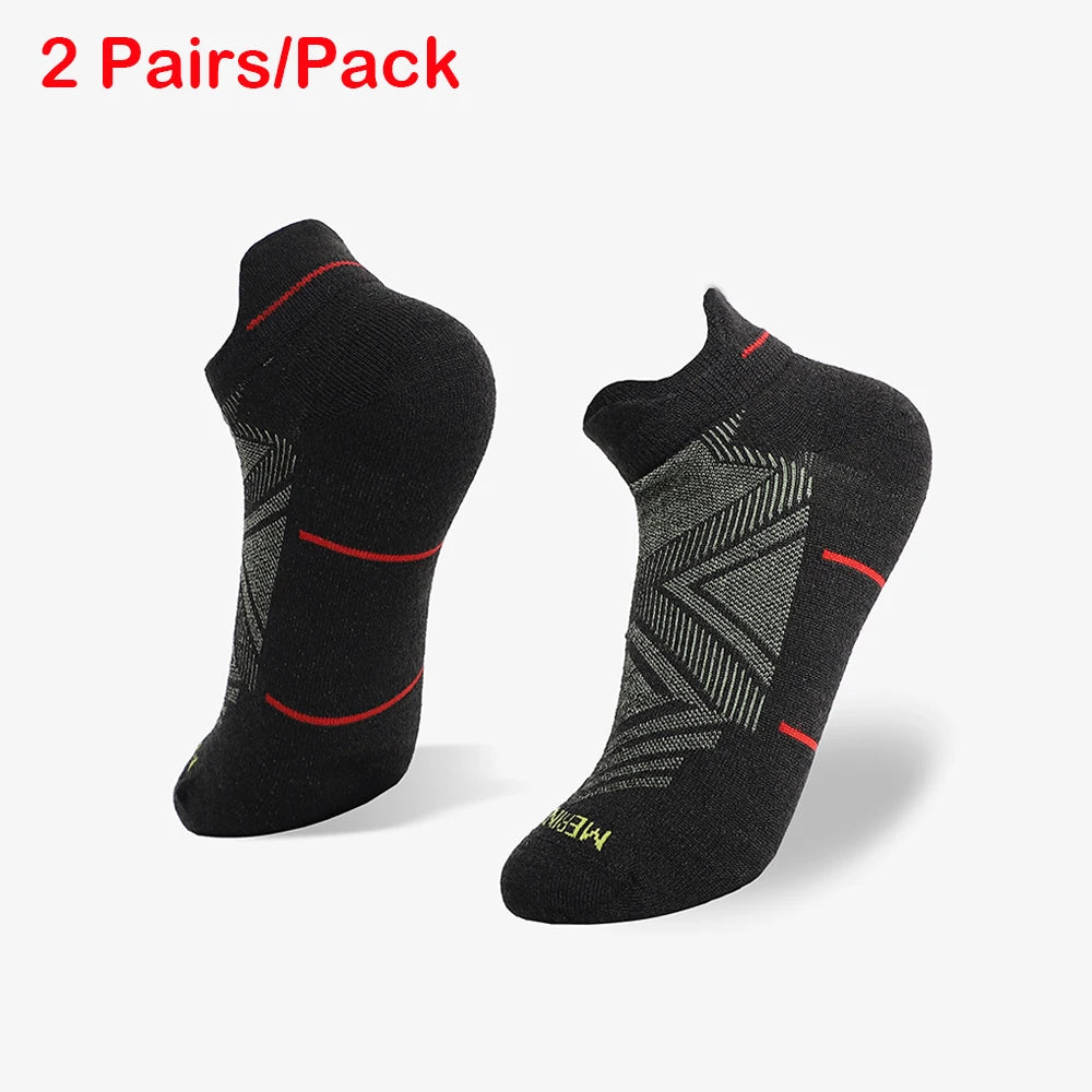2/4 Pairs Merino Wool Ankle Socks Mens Womens Athletic Thin Running Socks Merino Everyday Socks Wicking Breathable Anti-Odor