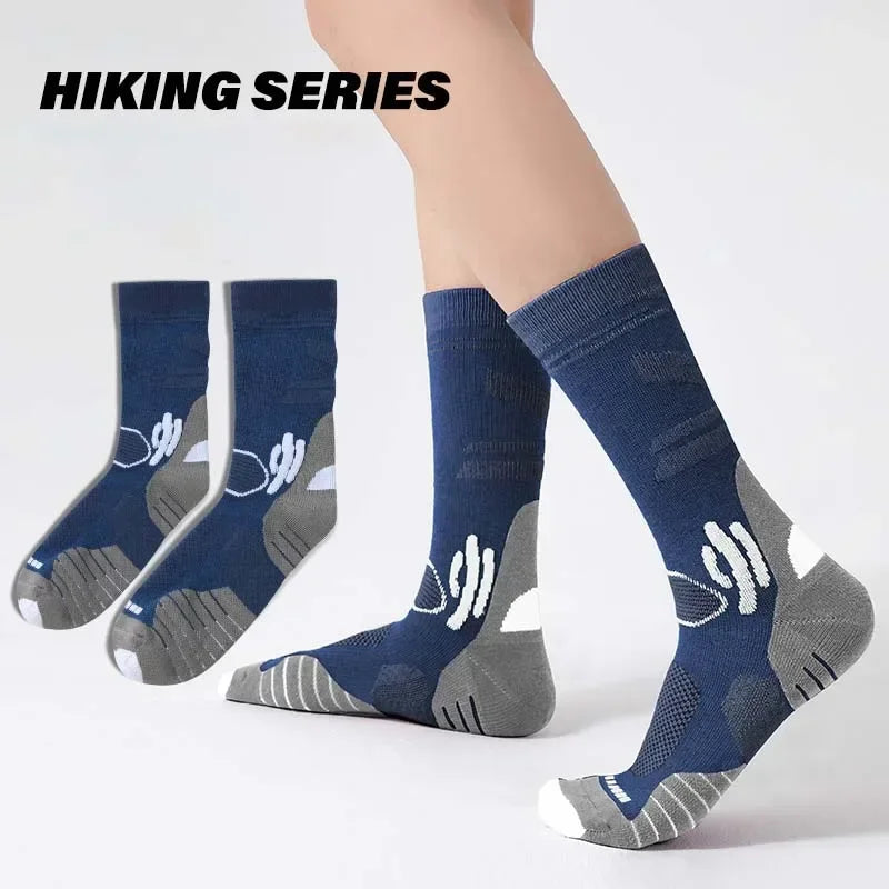 Men Women Merino Wool Socks Hiking 30% Merino Wool Warm Running Trekking Skiing Hunting Fishing Seamless Outdoor Sports Socks