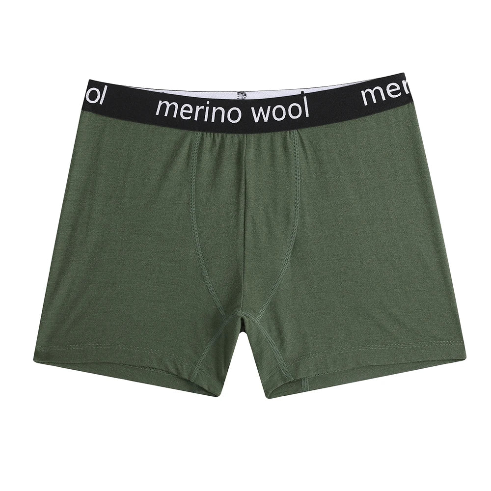 New Merino Wool Boxer Briefs Men 83% Merino Wool Underwear Boy Shorts Everyday Soft Breathable Moisture Wicking Anti-Odor