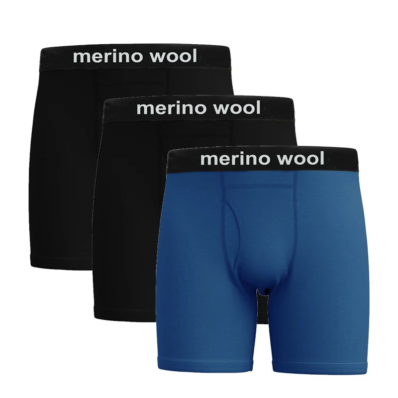 100% Merino Wool Mens Lightweight Boxer Brief Merino Wool Underwear Soft Moisture Wicking Breathable Sports Hiking Underpants