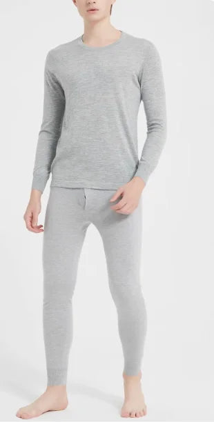 100% Merino Wool Base Layer Set Mens 230G Midweight Merino Wool Thermal Underwear Set Top and Bottom Men Long John Tops Pants