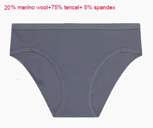 Women's Merino Wool Briefs Thin Bikini Brief Ultralight Wicking Breathable Anti-Odor Merino Wool Panties Athletic Underwear