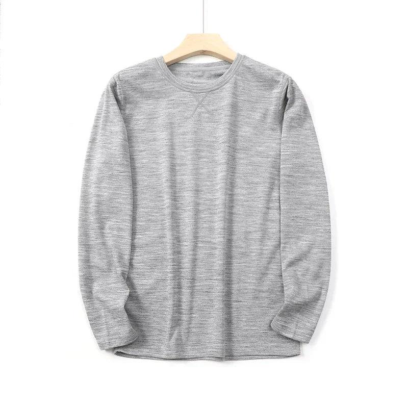 Winter Merino Wool Thermal Underwear Set Mens Outdoor Sports Merino Wool Base Layer Set Tops Bottoms Breathable Quick Drying