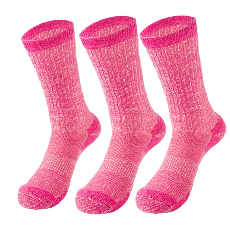 3 Pack Unisex 75% Merino Wool Hiking Socks Men Women Merino Wool Thermal Cozy Winter Boot Sock Midweight Cushion Warm Breathable