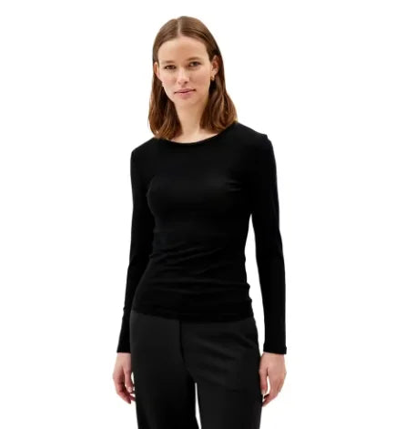 Women's Merino Wool Shirts Thin 55% Merino Wool Base Layer Top Merino Long Sleeve Shirt Anti-Odor Breathable 170G Euro Size