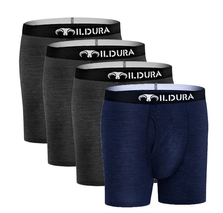 Men's Merino Wool Underwear 100% Merino Wool Boxer Briefs for Men Merino Boxer Brief Underpants Moisture Breathable Asian Size