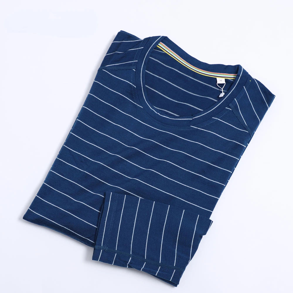 100% Merino Wool Base Layer Shirts Mens Merino O Neck Striped Long Sleeve Thermal Underwear Lightweight Breathable Sports Shirt