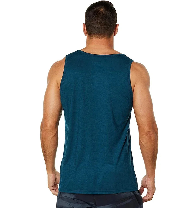 Men's 100% Merino Wool Tank Top Ultralight Merino Wool Base Layer Tank Tops Men Sleeveless Shirt Wicking Breathable Anti-Odor