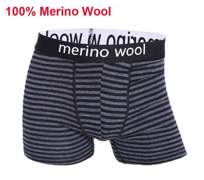 Men's Merino Wool Underwear Boxers Men Merino Wool Blend Boxer Briefs Breathable Comfortable Pouch Moisture Wicking