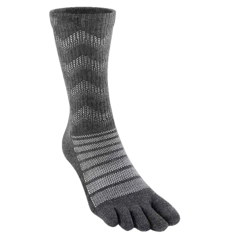 Men Women Merino Wool Toe Socks for Hiking Running  Winter Thermal Warm Boot Work Cushion Five Finger Socks 2 Pairs