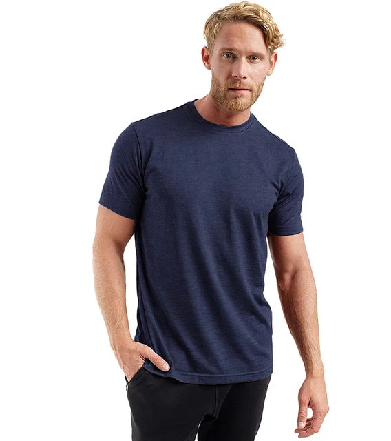 Merino Wool T Shirt Men 100% Merino Undershirt Middleweight Base Layer Shirts Wicking Breathable Quick Dry Anti-Odor No-itch