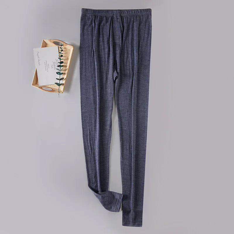Men's 100% Merino Wool Base Layer Pants 150G Lightweight Base Layer Bottoms Merino Wool Thermal Underwear Pants Soft Breathable