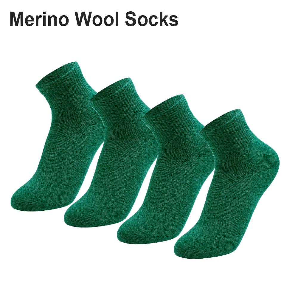 4 Pairs Men Women Merino Wool Socks Light Low Cut Sock Merino Wool Breathable Comfort Fit Thin for Running Cycling Ski Socks