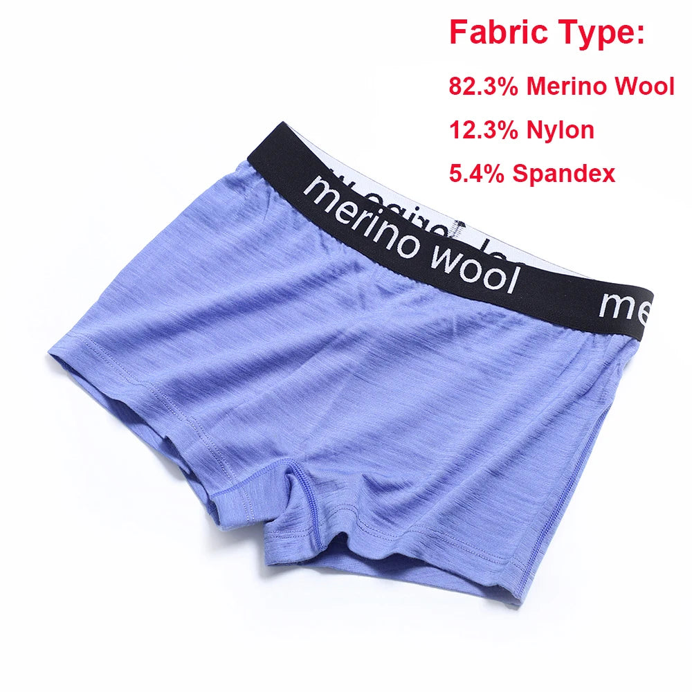 Women's Merino Wool Underwear Boxer Briefs Yoga Sweatpants Fitness Panties Wicking Quick Dry Breathable Wool Underpants