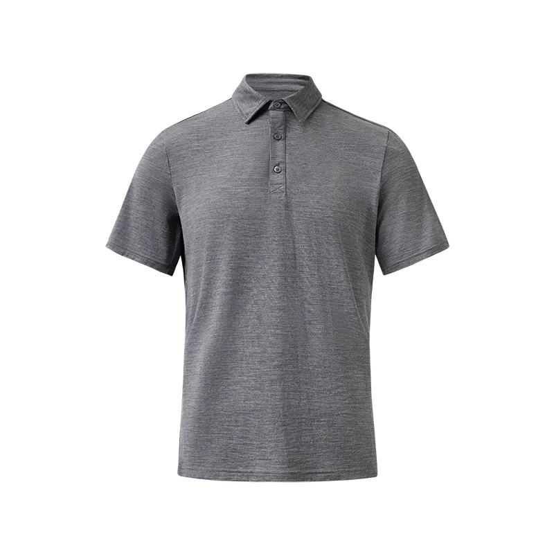100% Merino Wool Polo Shirts Mens Merino Wool Short Sleeve Shirts Anti-Odor Moisture Wicking Base Layer Tee for Travel Hiking