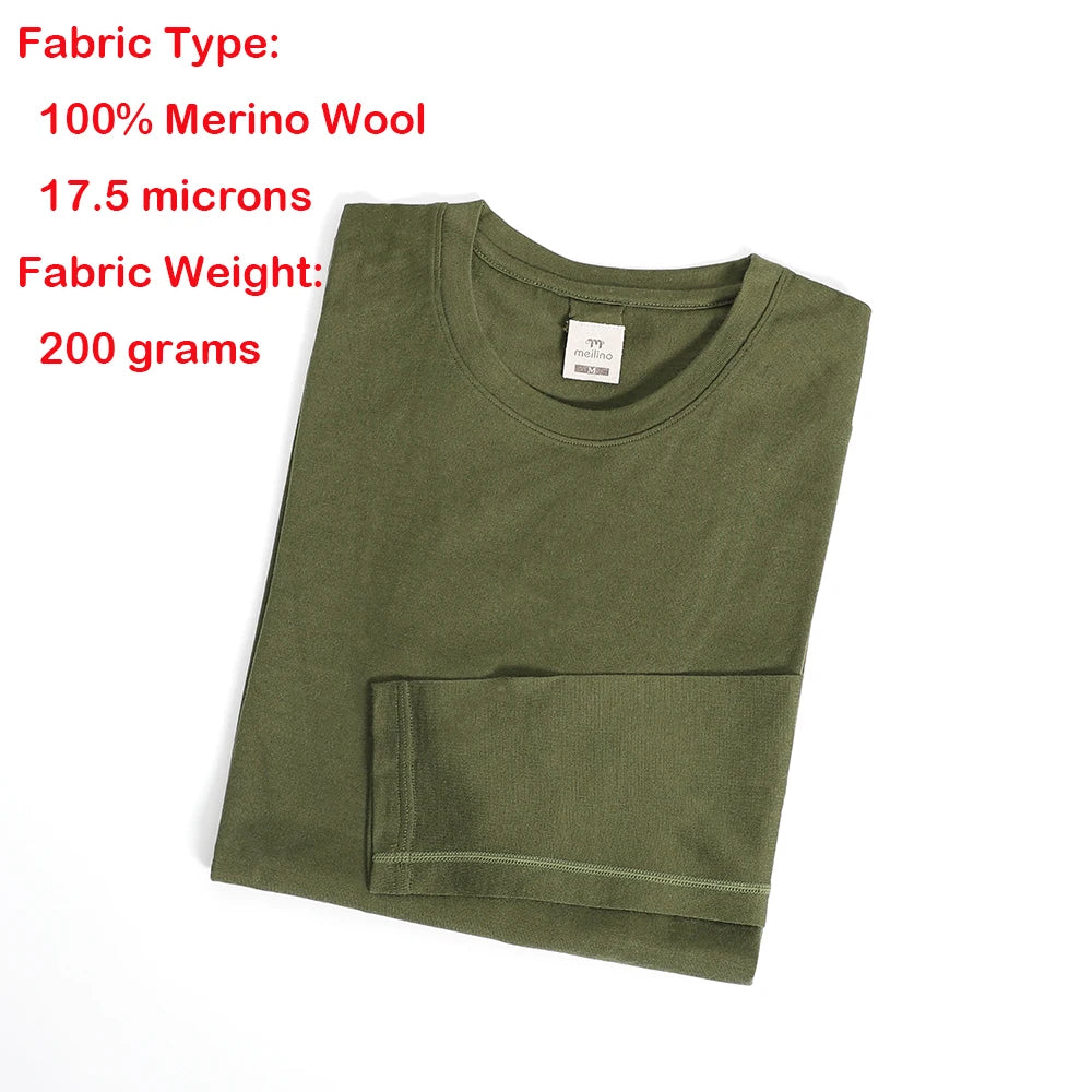 Women's 100% Merino Wool Base Layer Tops Womens Merino Wool Thermal Underwear Long Sleeve Shirts Hiking Wicking Anti-Odor