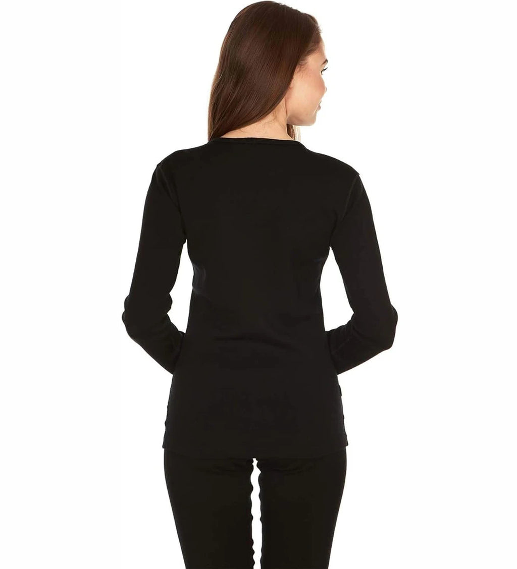 250Gsm Women's 100% Merino Wool Base Layer Shirt Merino Wool Thermal Underwear Long Sleeve Shirts Warm Wicking Anti-Odor