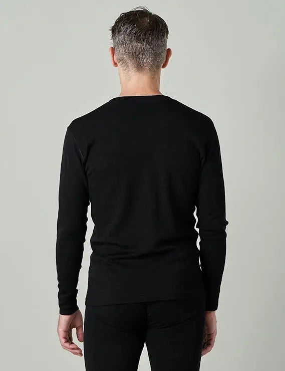 100% Ultra-Fine Pure Merino Wool Shirt Base Layer Lightweight Thermal Crew Neck Top Long Sleeve Undershirt Warm Long John 150gsm