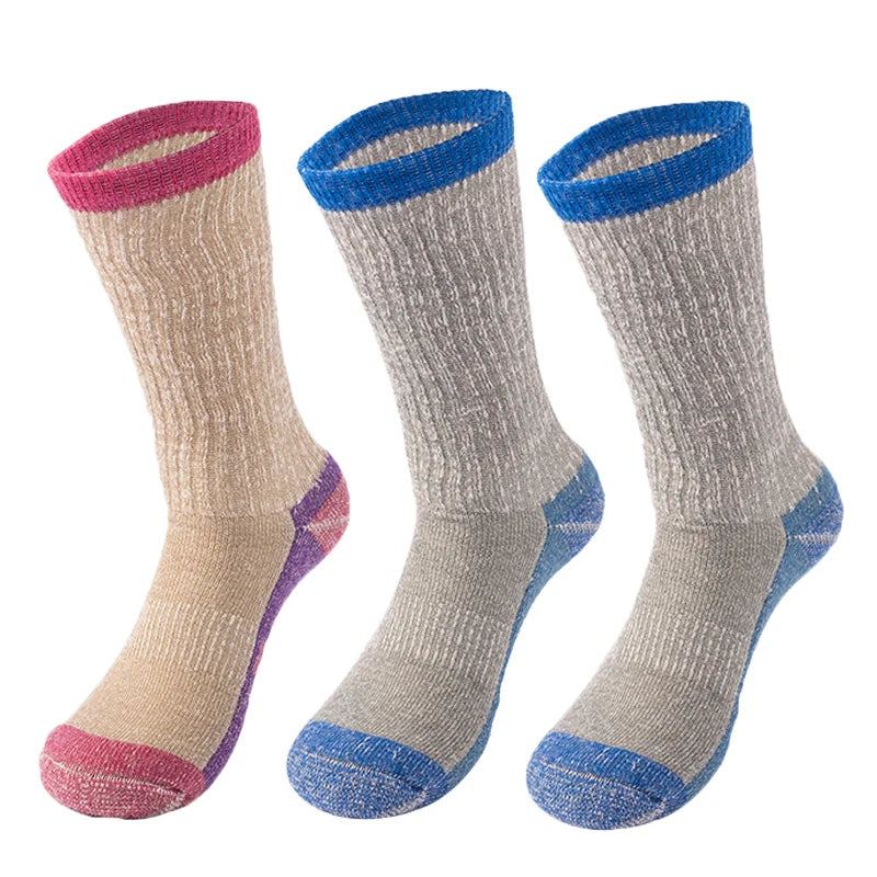 3 Pack Unisex 75% Merino Wool Hiking Socks Men Women Merino Wool Thermal Cozy Winter Boot Sock Midweight Cushion Warm Breathable