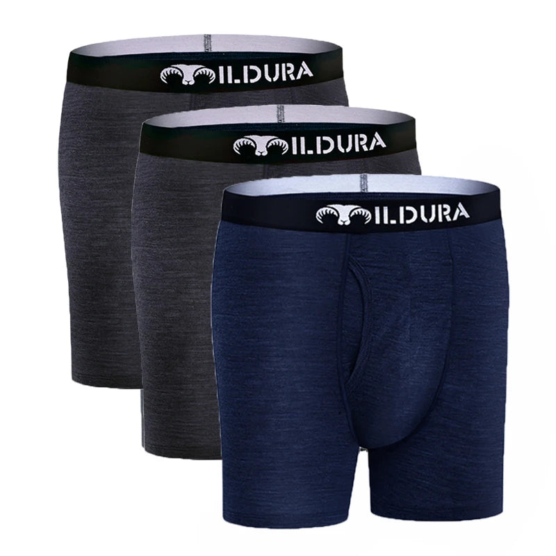 Men's Merino Wool Underwear 100% Merino Wool Boxer Briefs for Men Merino Boxer Brief Underpants Moisture Breathable Asian Size