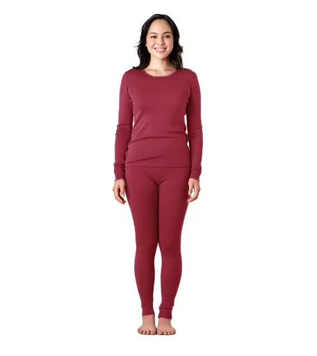 100% Merino Wool Base Layer Womens Set 180G Lightweight Merino Wool Thermal Underwear Women Top and Bottoms Long John Anti-Odor