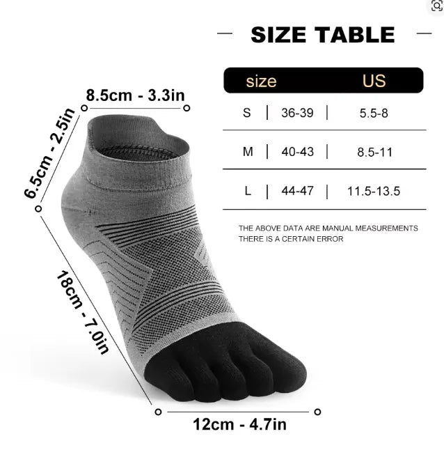 Merino Wool Five Toe Socks Mens Womens Merino Wool Sports Ankle Socks Moisture Wicking Athletic Running Finger Socks 3 Pairs