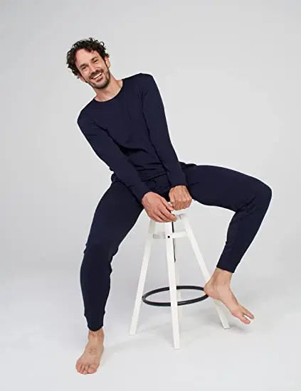 Men Merino Wool Base Layer Set Cycling 170G Lightweight 95% Wool Thermal Underwear Winter Cashmere Set Men Merino Top and Bottom